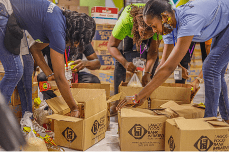 people volunteering at nonprofit