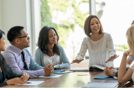 professionals in a meeting