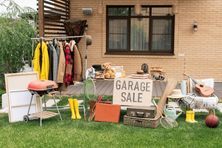 garage sale at a home