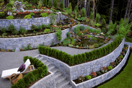 garden retaining wall ideas for sloped back yard