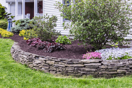 mulched landscape on a budget