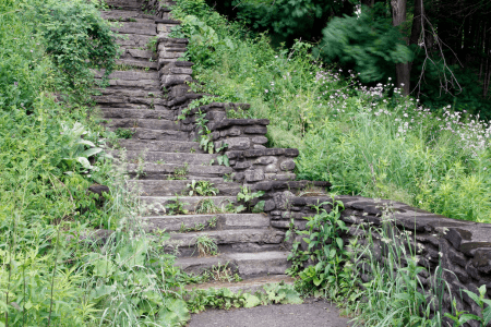 natural stone staircase easy diy steps on a slope