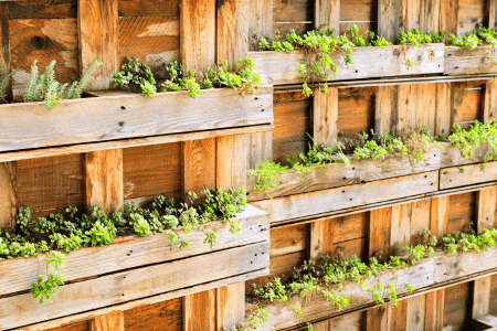 sloped garden ideas on a budget - stacked herbs