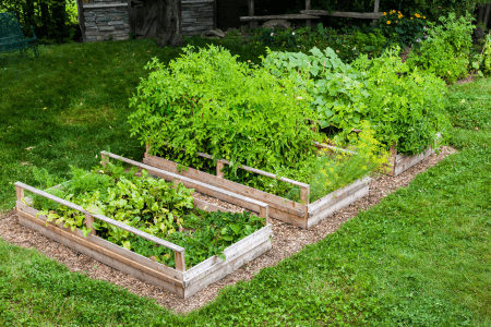 sloped garden ideas on a budget - vegetable grow boxes