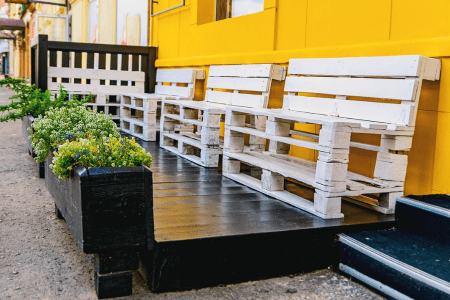 using pallets for landscaping a garden on a budget