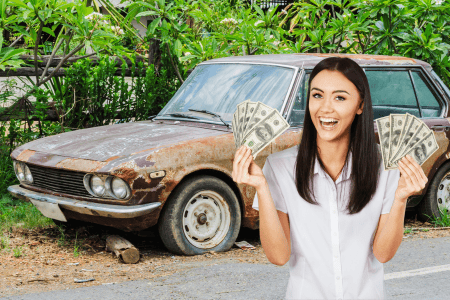 woman happy with 500 for junk cars