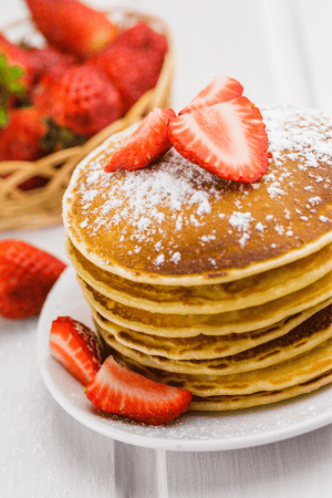 pancakes and fruits for a vegetarian meal plan on a budget