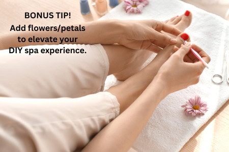 woman doing pedicure