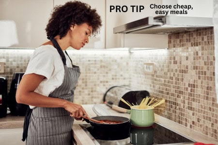 woman cooking in kitchen