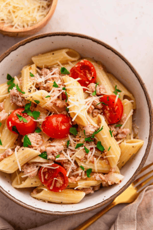 sausage pasta - cheap spring meals