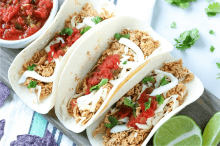 cheap spring meals - crockpot chicken tacos
