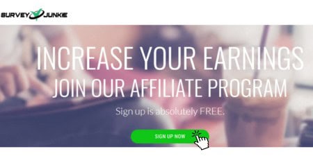 survey junkie affiliate sign up page