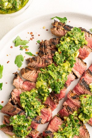 grilled flank steak with chimichurri - father's day recipes