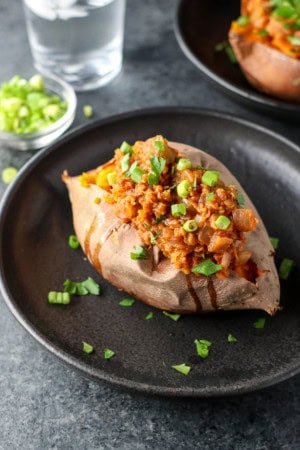 lentil sloppy jo stuffed sweet potato for father's day menu