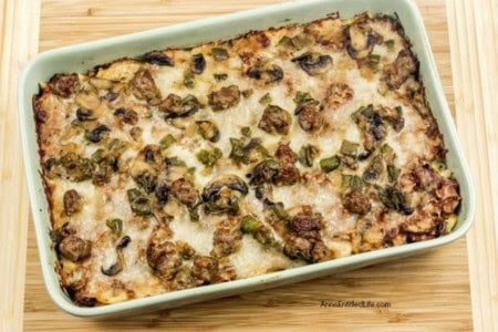macaroni pizza casserole in a dish