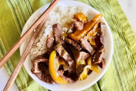 pepper steak with rice