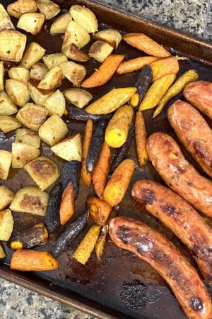 sheet pan sausage and veggies