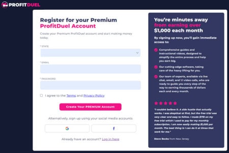 profitduel account registration