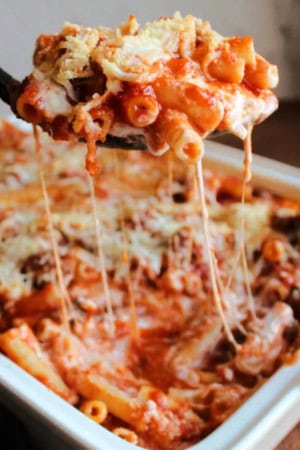 baked ziti casserole with ground beef