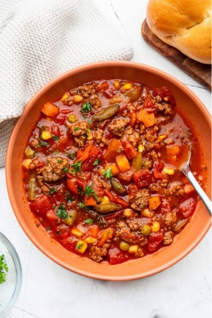 vegetable soup - cheap ground beef recipes