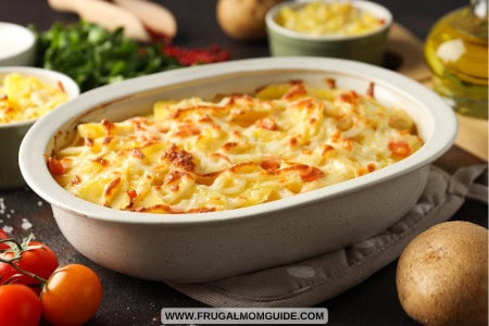 scalloped potatoes in dish