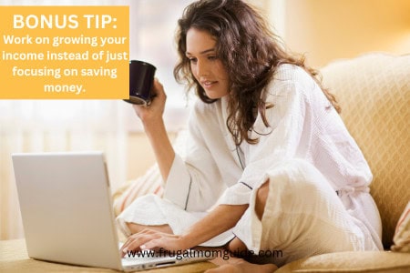 woman working on laptop at home
