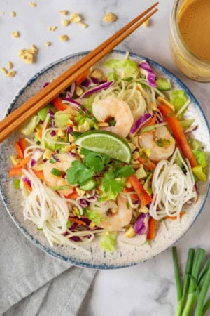 30 minute meals - fresh spring roll salad on a plate