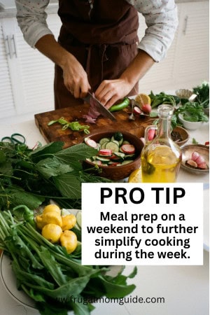 man meal prepping vegetables