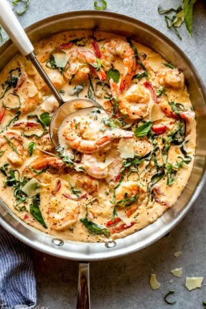 cheap healthy dinners - creamy parmesan shrimp