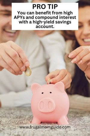 family with piggy bank saving money