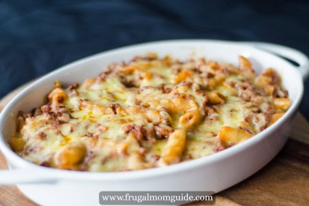 pasta casserole in dish