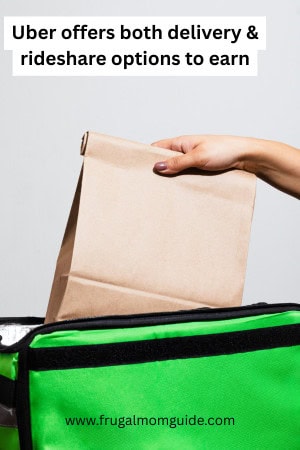 same day pay job - food being delivered from green bag