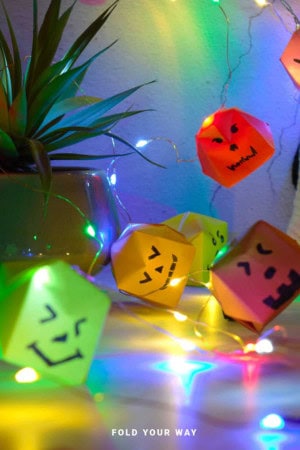 origami Pumpkin garland