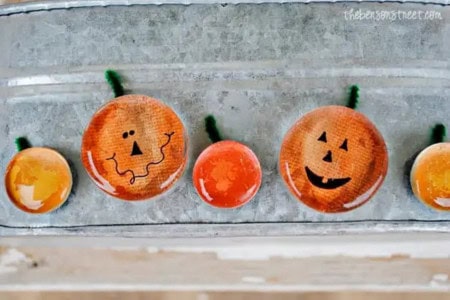 fall crafts for adults - pumpkin magnets