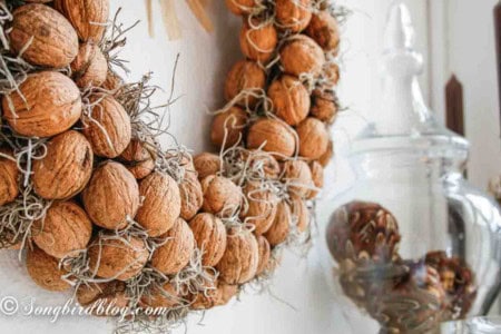 fall crafts for adults - walnut wreath