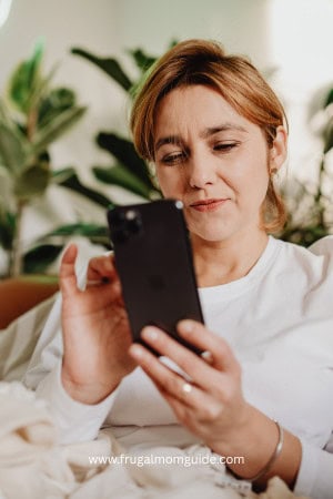 woman ordering groceries on phone