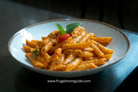 cheap Aldi meal plan - pasta marinara