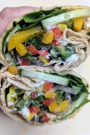 cold lunch ideas - hummus veggie wraps