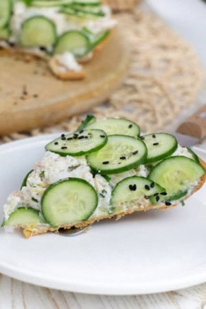 cold lunch ideas - tuna Cucumber tart