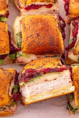 cold lunch ideas - turkey Cranberry sliders