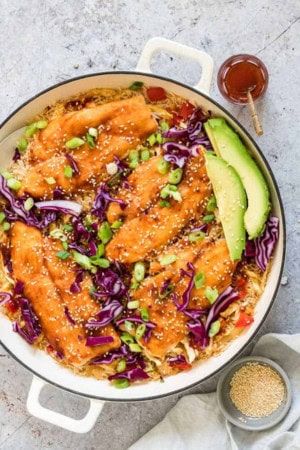 one pot Asian Rice and fish