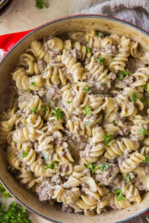 cheap one pot recipes - beef stroganoff