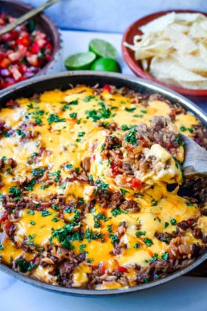 cheap one pot meals - cheesy taco beef and rice