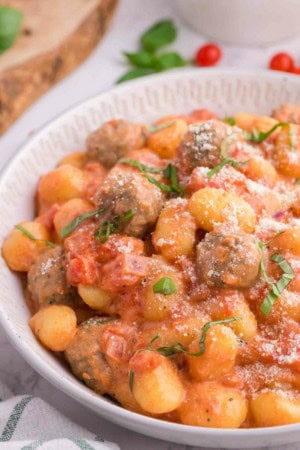 gnocchi and meatballs