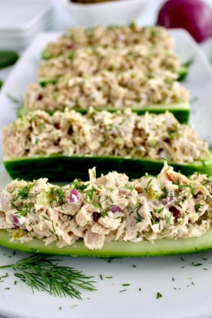cold lunch ideas - dill pickle cucumber boats