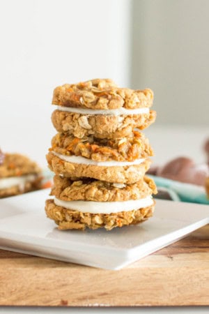 spring cookies - oatmeal Carrot Cookie sandwich