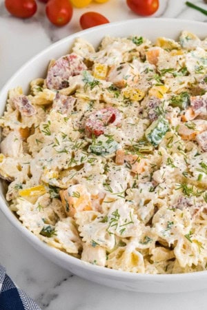 picnic food ideas - chicken bacon ranch pasta