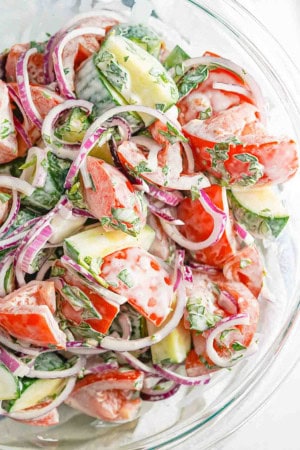 picnic food ideas - cucumber tomato salad