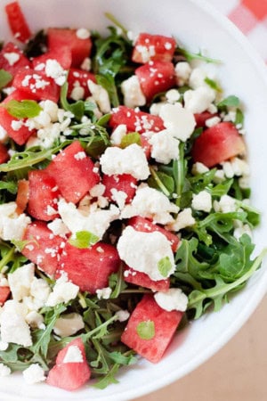 picnic food ideas - fresh watermelon feta salad