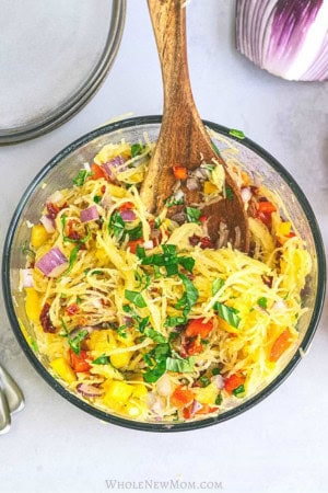 picnic food ideas - spaghetti squash salad